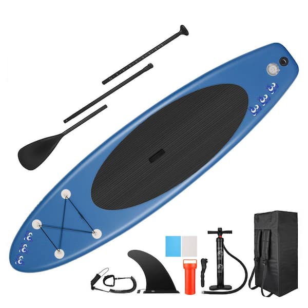Inflatable 16.93 in. Navy Blue PVC Stand Up Paddle Board with Bag and Accessories