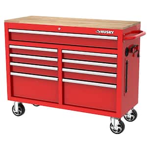 Tool Storage 46 in. W Gloss Red Mobile Workbench Cabinet