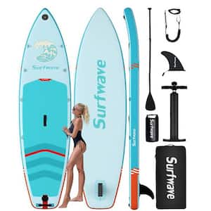 10.67 ft. Mint Green PVC Inflatable Stand Up Paddle Board with Accessories