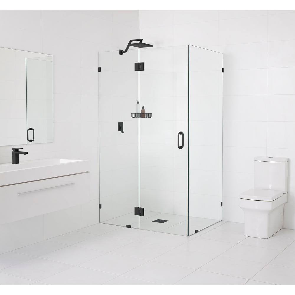37 in. W x 37 in. D x 78 in. H Pivot Frameless Corner Shower Enclosure in Matte Black Finish with Clear Glass price history on PriceWatchPro