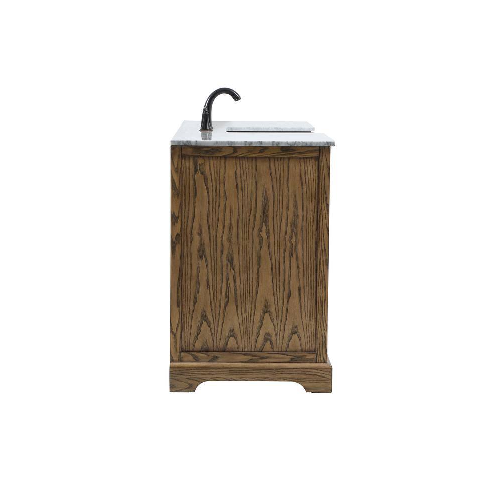 Driftwood 60" Single Bathroom Vanity with Carrara White Marble Top