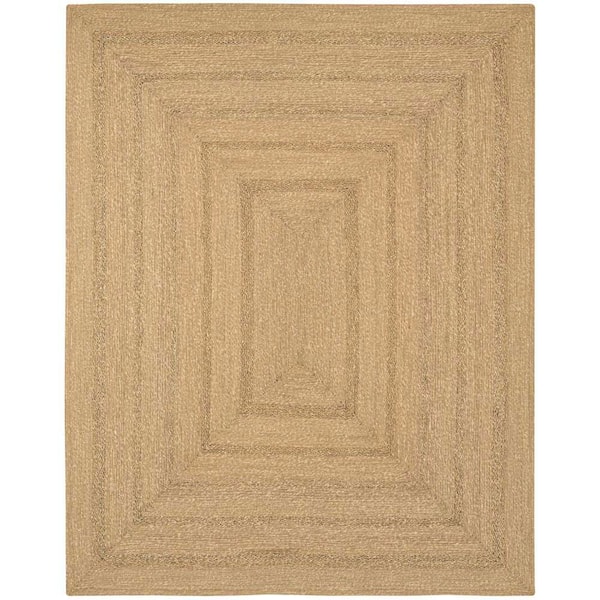 Nourison Natural Seagrass Natural 6 ft. x 9 ft. Solid Contemporary Area Rug