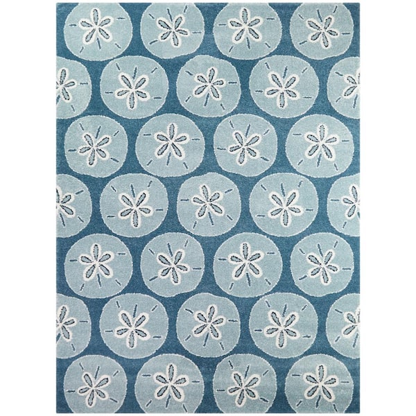 BALTA Edwards Blue 8 ft. x 10 ft. Coastal Sand Dollar Area Rug