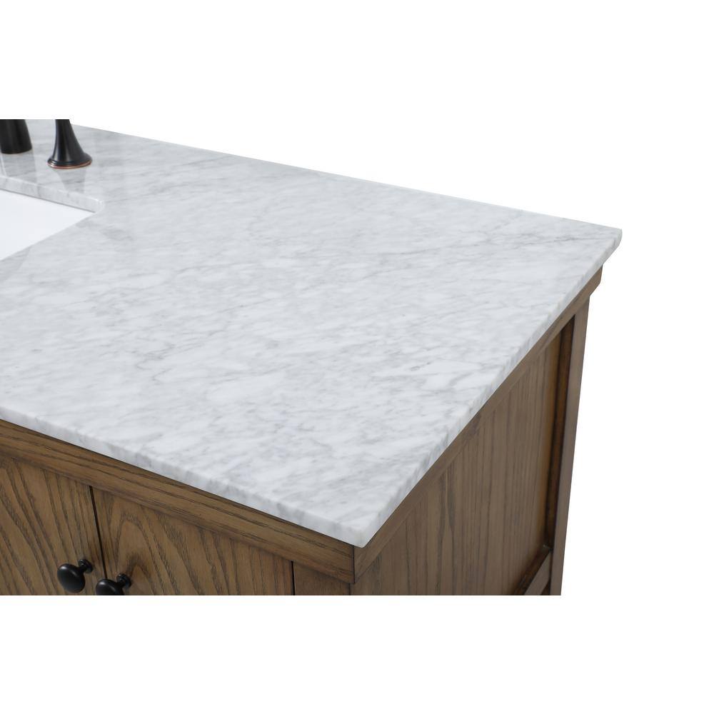 Driftwood Single Bathroom Vanity with Carrara White Marble Top