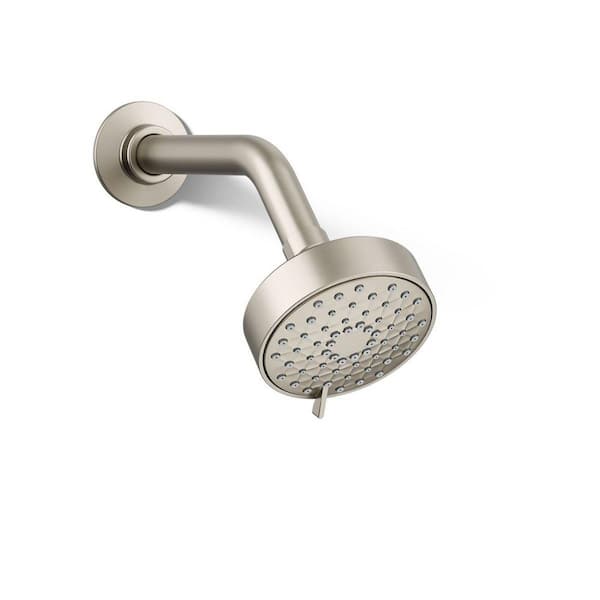 KOHLER Awaken 3-Spray Patterns 3.6 in. Single Wall Mount Fixed Shower Head in Vibrant Brushed Nickel