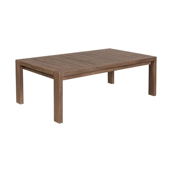 Benjara 18 in. Brown Rectangular Wooden Outdoor Coffee Table