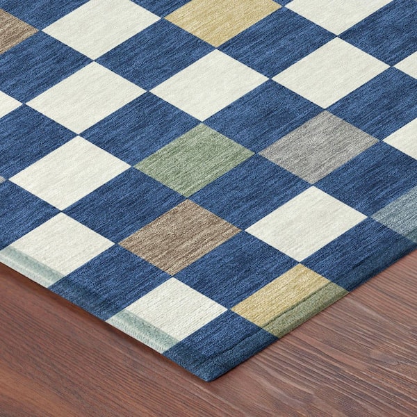 Chantille Machine Washable Indoor/Outdoor Abstract ACN2656 Navy 3 ft. x 4 ft. Area Rug