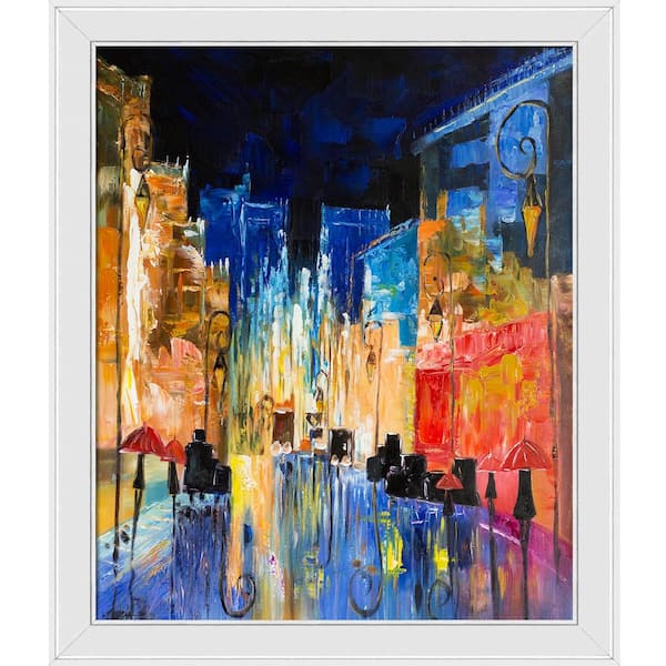 LA PASTICHE Street Reproduction by Justyna Kopania Galerie White Framed Abstract Oil Painting Art Print 24 in. x 28 in.