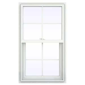 23.5 in. x 41.5 in. V-2500 Series White Vinyl Single Hung Window with Colonial Grids/Grilles