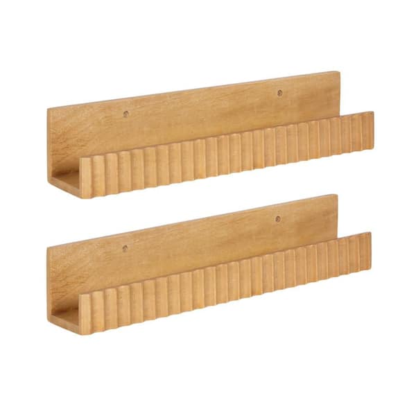Furrow 18 in. W x 3 in. D Natural Wood Decorative Wall Shelf