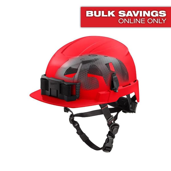 Milwaukee BOLT Red Type 2 Class E Front Brim Non-Vented Safety Helmet with IMPACT-ARMOR Liner