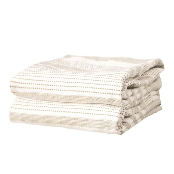 T-fal Toast Skipping Stripe Dual Cotton Terry Kitchen Towel Set of 2
