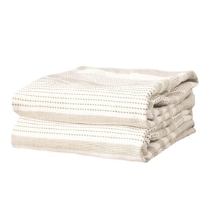 Toast Skipping Stripe Dual Cotton Terry Kitchen Towel Set of 2