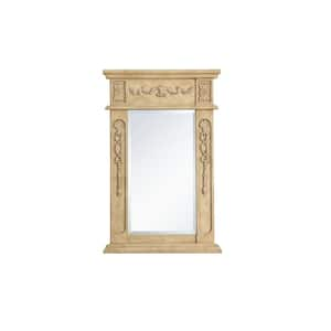 Timeless Home 18 in. W x 28 in. H x Traditional Wood Framed Rectangle Antique Beige Mirror