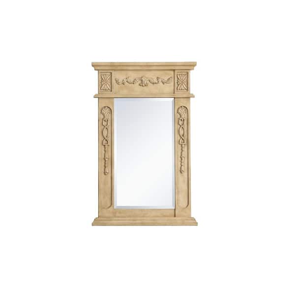 Unbranded Medium Rectangle Antique Beige Contemporary Mirror (28 in. H x 18 in. W)