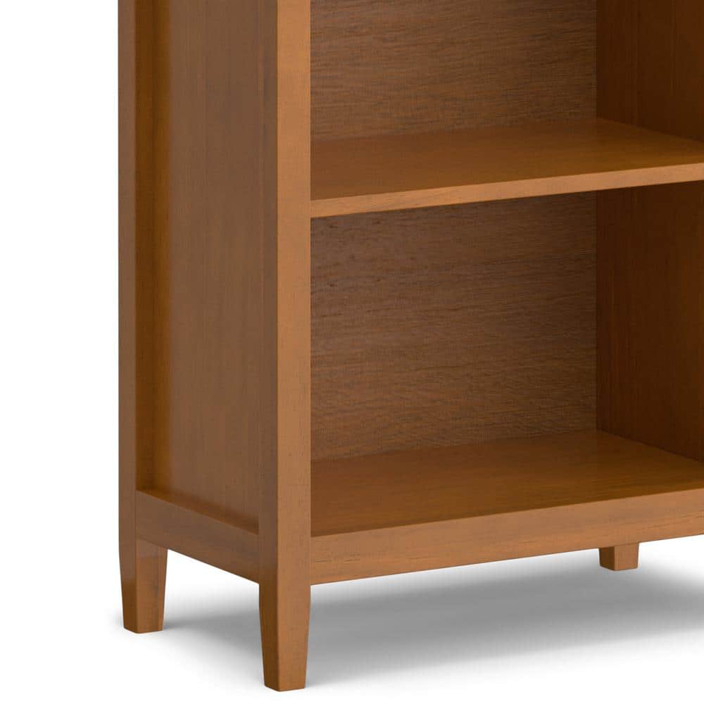 Light Golden Brown Solid Wood 5-Shelf Adjustable Bookcase