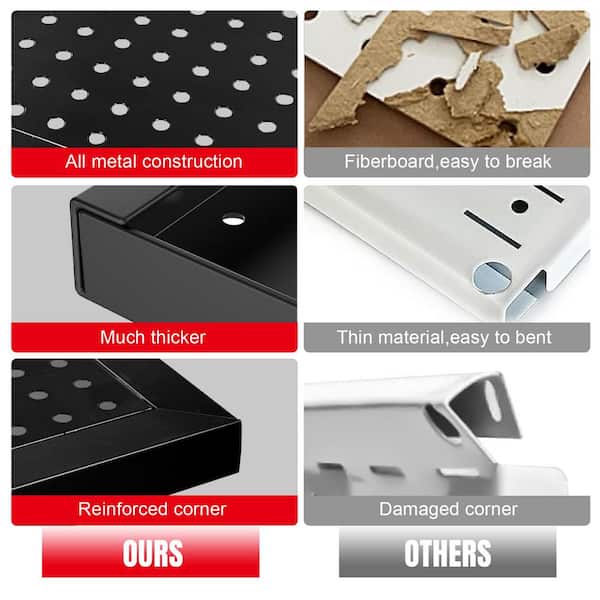 Torin 22-Piece 24 in. Steel Modular Pegboard Board Kit, Hanging