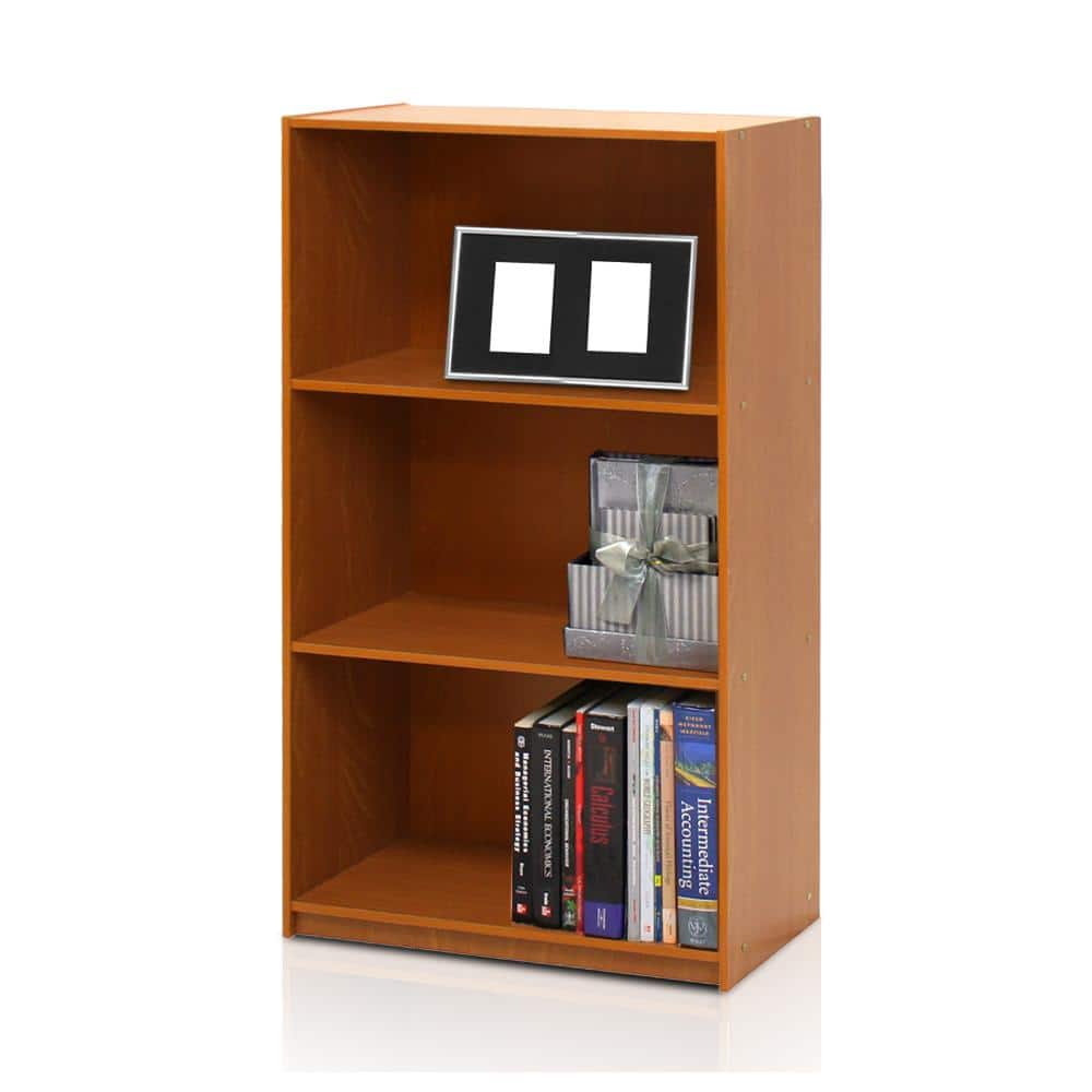 Espresso Adjustable 3-Tier Kids Bookcase with Closed Back