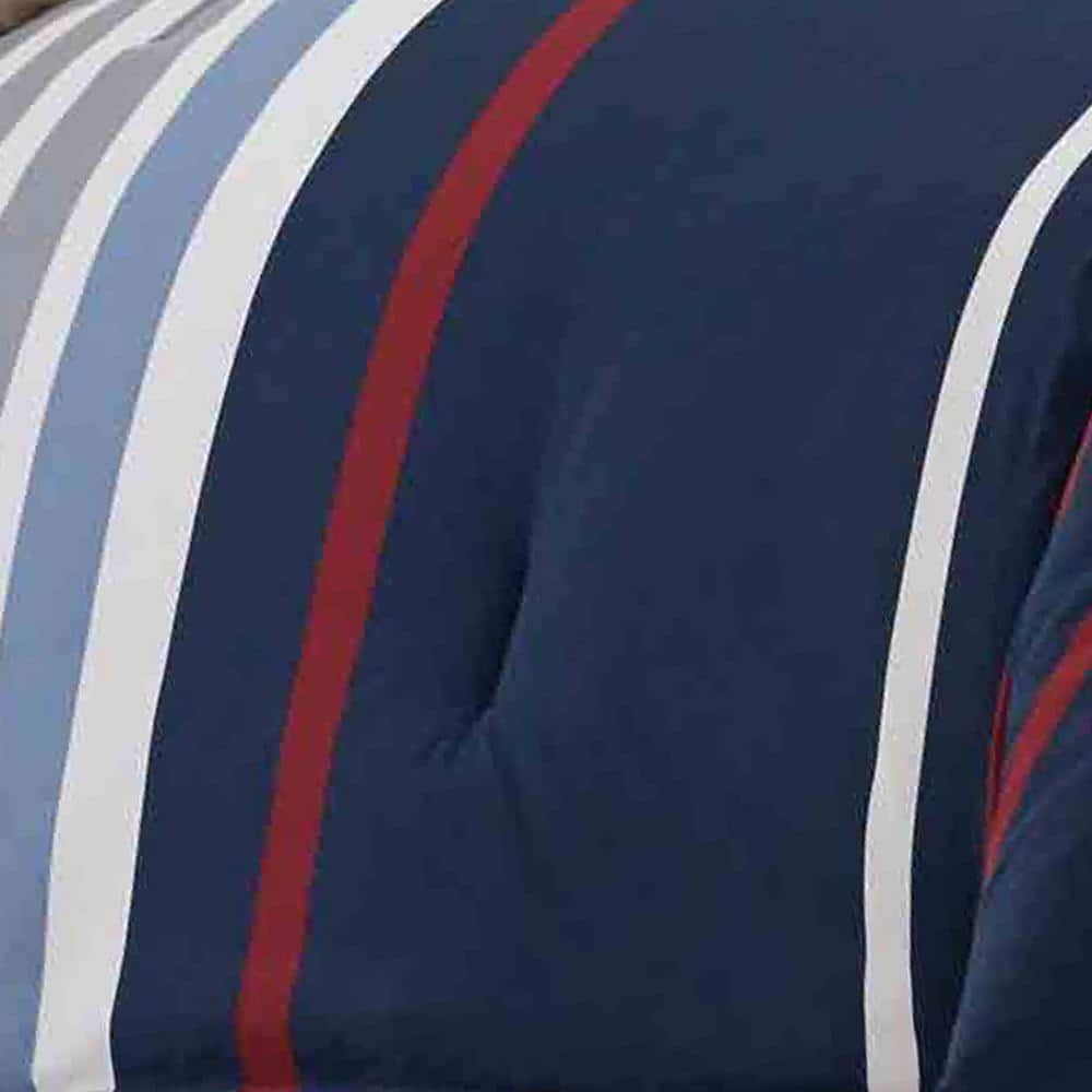 Navy and Khaki Cotton Full/Queen Duvet Cover Set