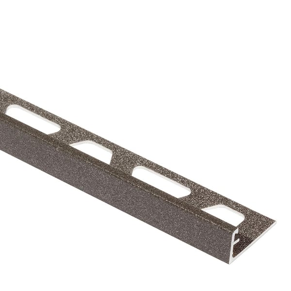 Schluter Schiene Light Anthracite Textured Color-Coated Aluminum 5/16 in. x 8 ft. 2-1/2 in. Metal Tile Edging Trim