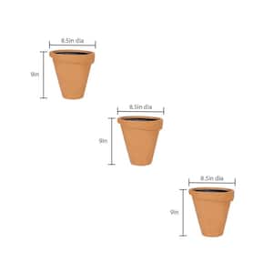 Small Composite Fence Pots Plain for Shadow Box Fences in a White Washed Terracotta Finish (Set of 3)