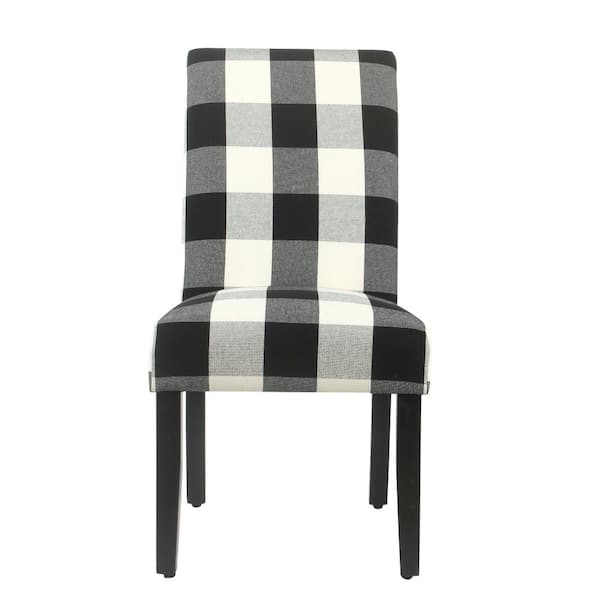 Homepop Parsons Buffalo Black Plaid Upholstered Dining Chair Set of 2 K7693 F2262