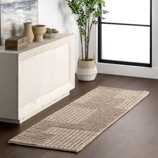 Skye Modern High-Low Beige 3 ft. x 8 ft. Indoor Runner Rug