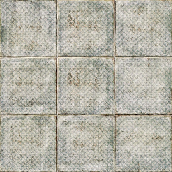 Ivy Hill Tile Angela Harris White+Light Green Decor 8 in. x 8 in