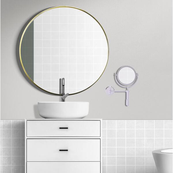 Allied Brass Soho 8-in x 15-in Polished Nickel Double-Sided Magnifying Wall-Mounted Vanity Mirror Allied Brass Soho 8-in x 15-in Polished Nickel Double-Sided Magnifying Wall-Mounted Vanity Mirror