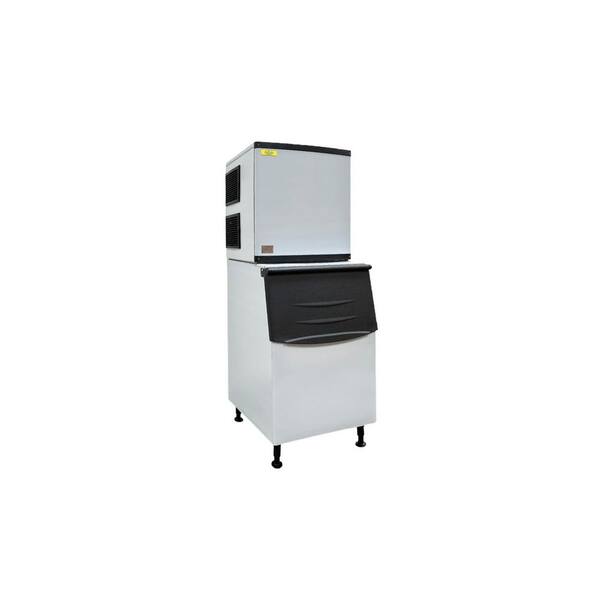 Elite Kitchen Supply 22.1 in. 350 lbs. Commercial Freestanding Air Cooled Ice Maker EK655 in White with 275 lbs. Large Storage Bin