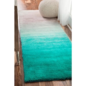 Luxe Ombre Turquoise 3 ft. x 8 ft. Runner Rug