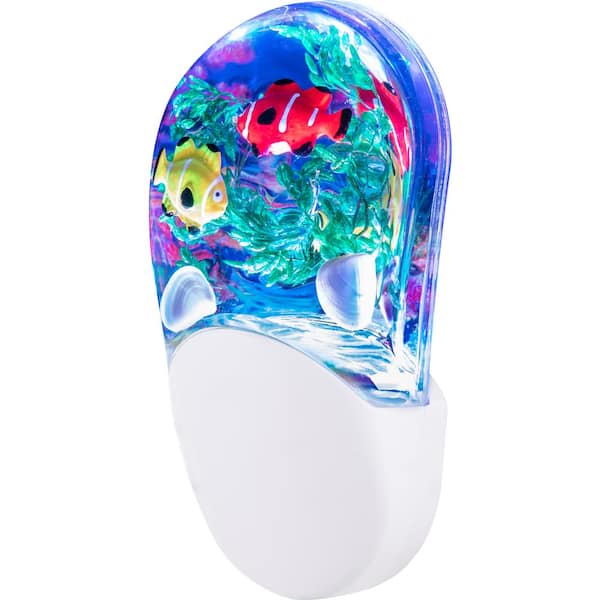 GE 0.5-Watt Aqualites Color-Changing Integrated LED Plug In Tropical Fish Night Light