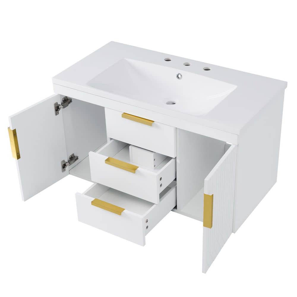36 in. W x 18 in. D x 20.3 in. H Bathroom White Linen Cabinet price history on PriceWatchPro