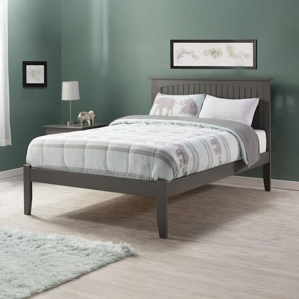 AFI Nantucket Full Platform Bed with Open Foot Board in Grey