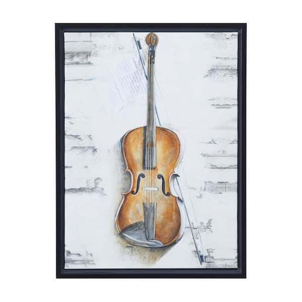 Litton Lane Brown Polystone Traditional Framed Abstract Wall Art 24 in. x 18 in.