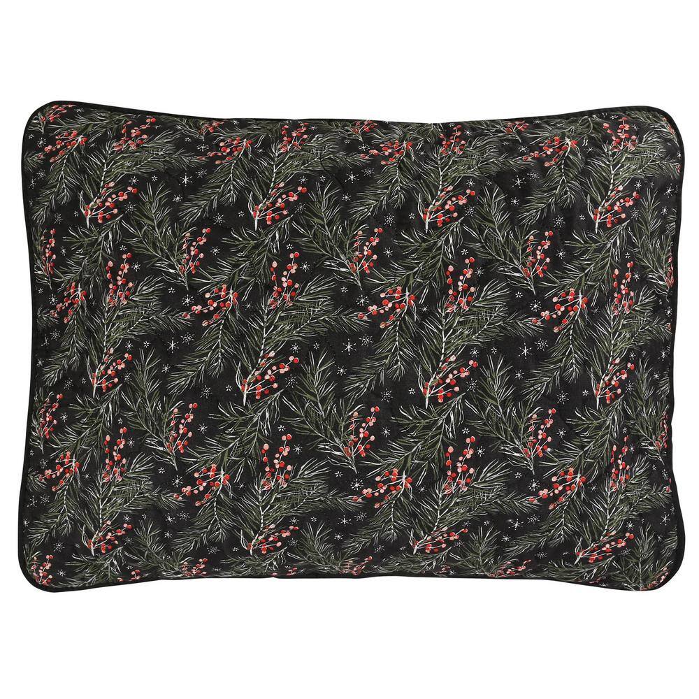 Black Reversible Queen Christmas Quilt Bedspread Set