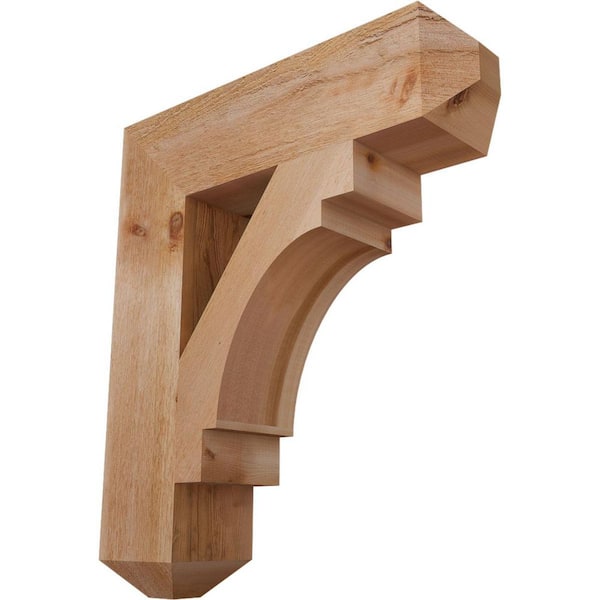 Ekena Millwork 6 in. x 28 in. x 24 in. Western Red Cedar Merced Craftsman Rough Sawn Bracket