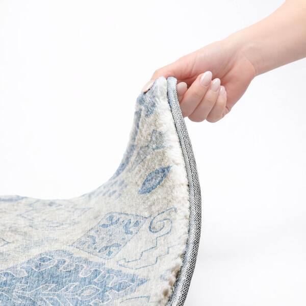 Dream Shag Premium Machine Washable Abstract ADS776 Blue 2 ft. x 3 ft. Accent Rug
