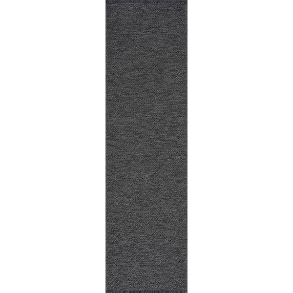 Alma Dark Gray 2 ft. x 8 ft. Diamond Machine Washable Indoor Runner Rug