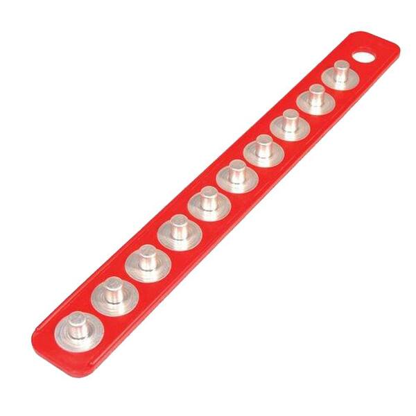 Triton Products MagClip 1/2 in. Drive 1-7/8 in. x 16-5/8 in. Red Magnetic Socket Holder Strip