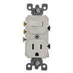 15 Amp Commercial Grade Combination 3-Way Toggle Switch and Receptacle, White