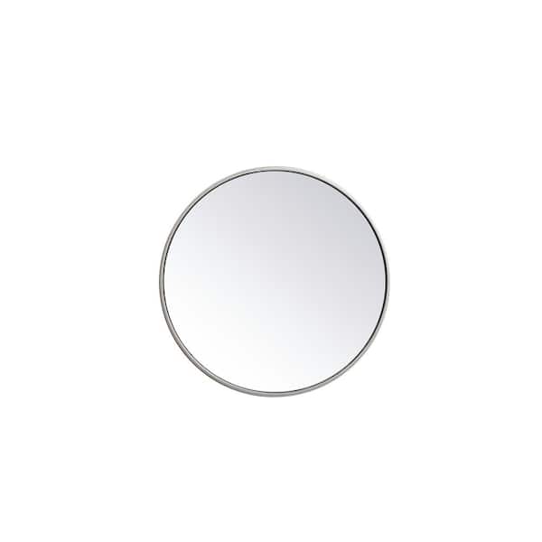 Unbranded Timeless Home 21 in. W x 21 in. H x Midcentury Modern Metal Framed Round Silver Mirror