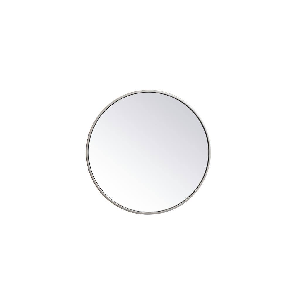 Medium Round Silver Modern Mirror (21 in. H x 21 in. W)