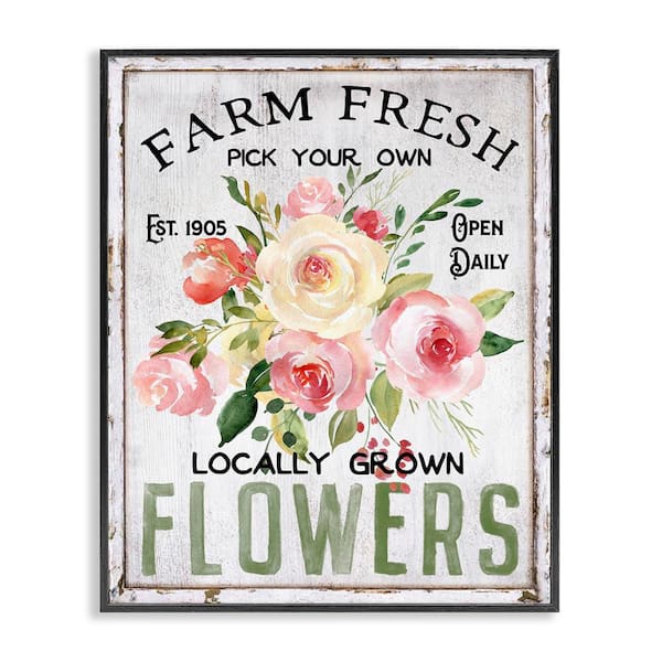 Stupell Industries Pick Your Own Flowers by Creatif Belle Black Framed Nature Giclee Art Print 20 in. x 16 in.
