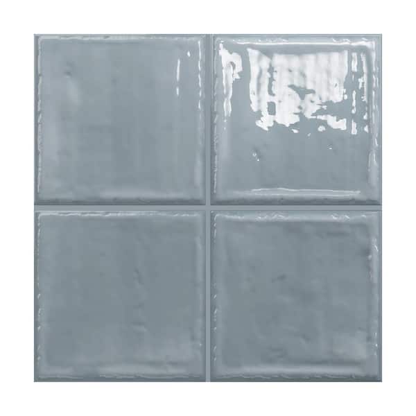 Giorbello Spanish NOA Ceramic 8 in. x 8 in. x 8mm Wall Tile Sample - Blue Mist