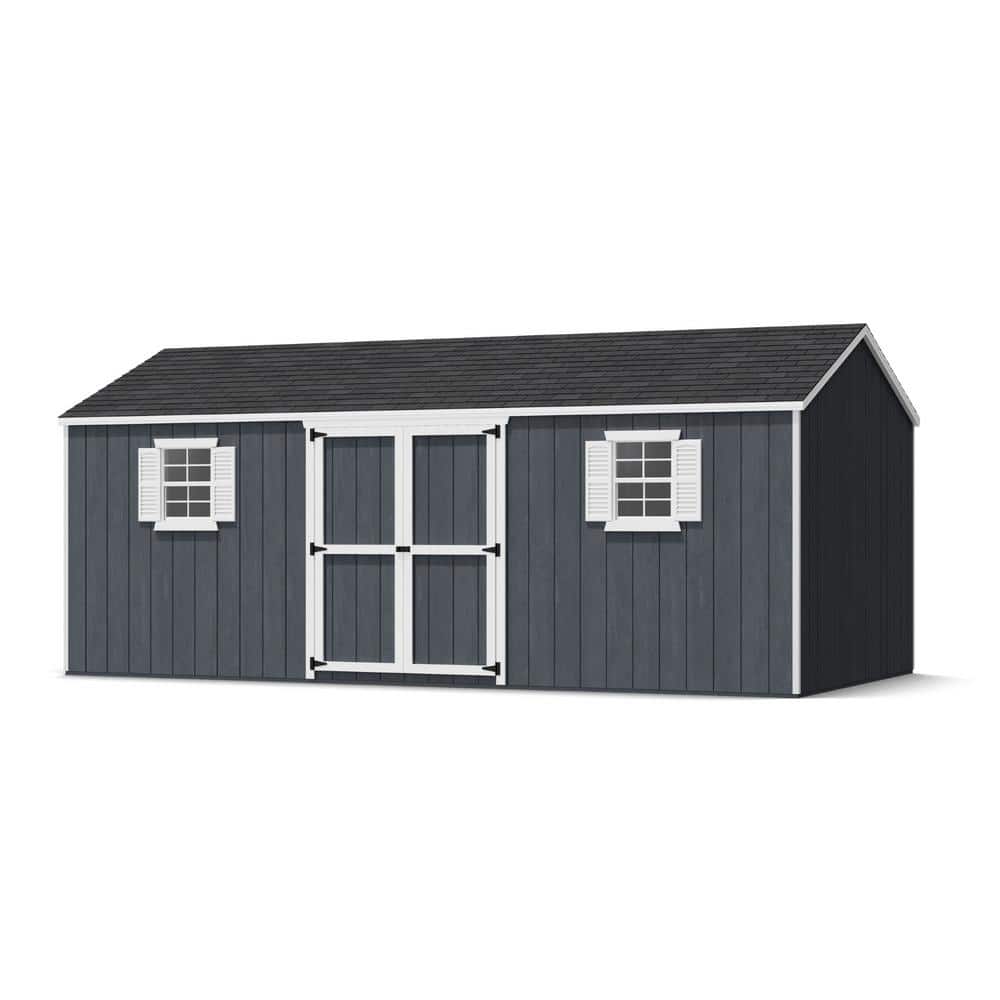 Brown 10' x 20' Workshop Shed Kit with Shelving and Windows
