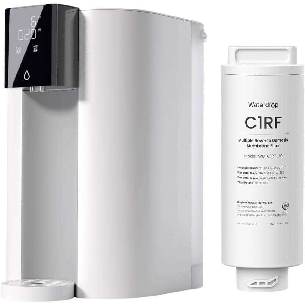 CoreRO Countertop Reverse Osmosis System with WD-C1RF, 5-Stage 3:1 Pure to Drain, No Installation,Compatible with WD-C1S