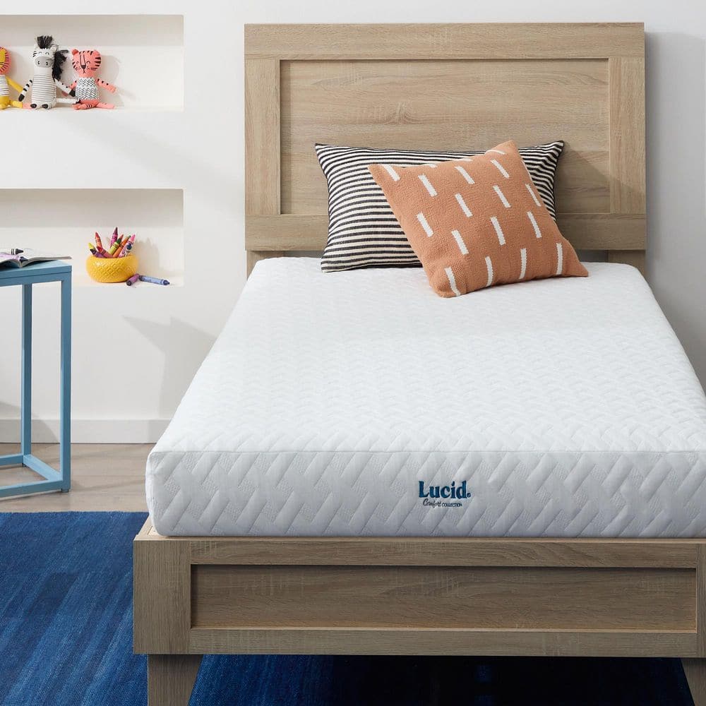 Lucid Comfort Collection Dual Layer SureCool 5in. Firm Gel Memory Foam Tight Top Full Mattress, White -  LUCC05FF45GF