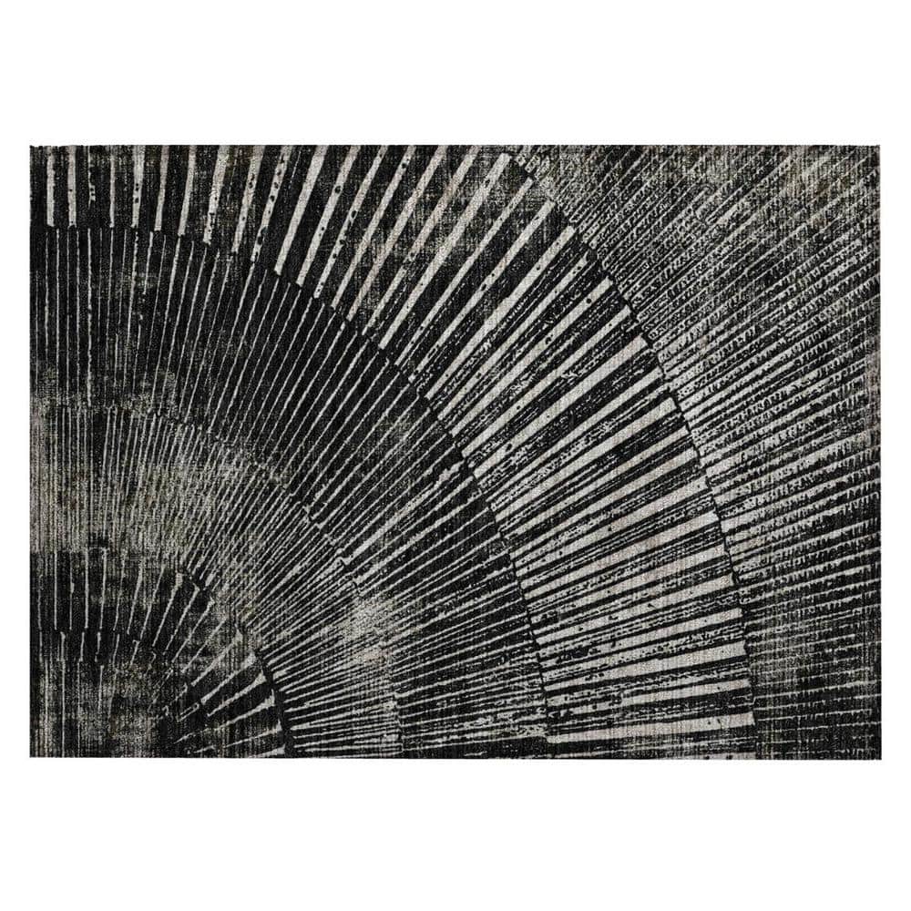 Black and Ivory 2 ft. x 3 ft. Woven Abstract Rectangle Indoor/Outdoor Area Rug price history on PriceWatchPro