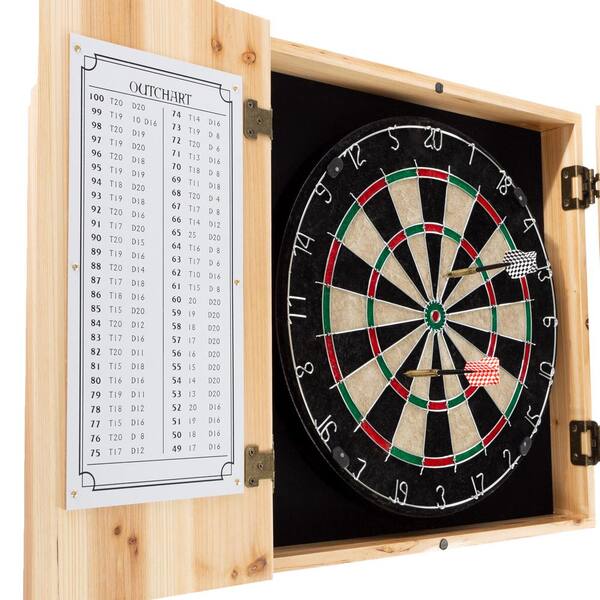 Coca-Cola Ice Cold 20.5 in. Dart Board with Cabinet, Darts and